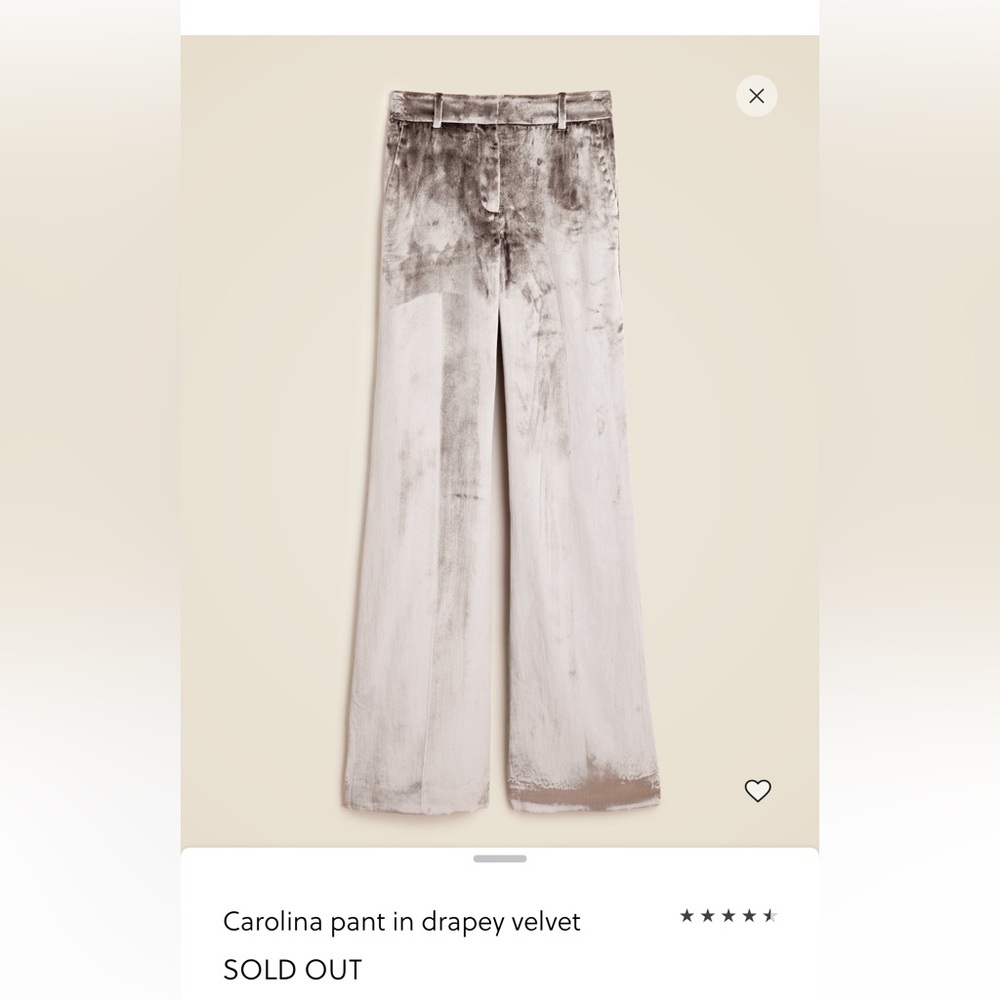 Velvet Drapey Pants in Gray and Cream size 6 like new